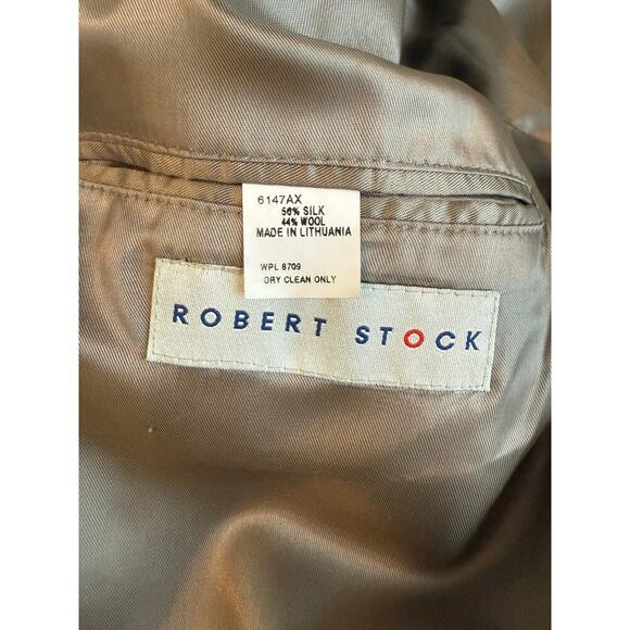 Robert Stock Men's Suitcoat Size 46R Silk Wool Blend - Picture 3 of 9